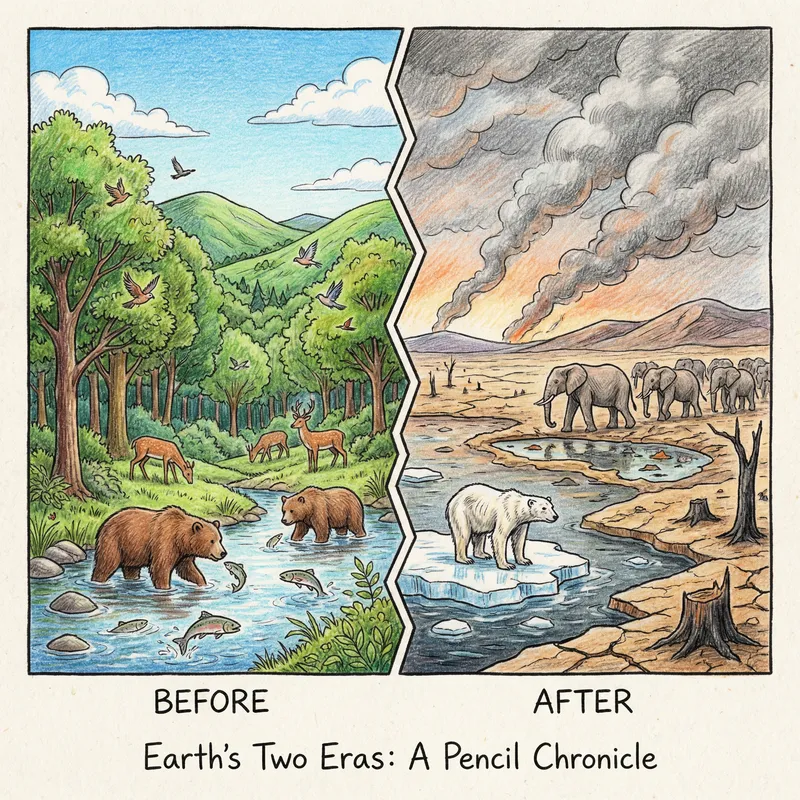 Earth's Contrast: Pre and Post Climate Change