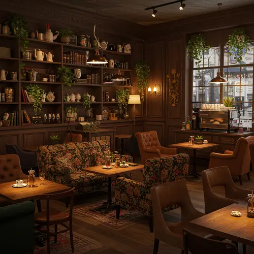 Maximalist Cozy Coffee Shop Experience