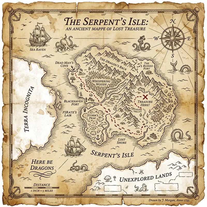 Vintage Treasure Map - Adventure Awaits