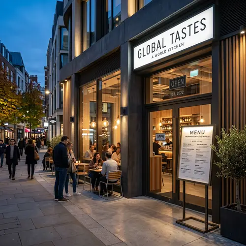 Modern Minimalist Restaurant with Global Cuisine