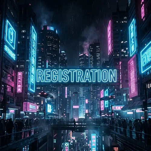 Cyberpunk Registration in Neon City | Website