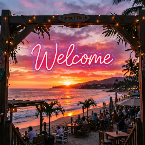 Welcome Neon Sunset | Dreamy Glow in Red Hues