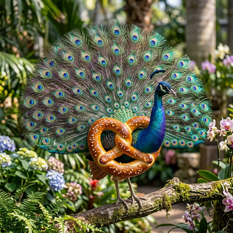 Captivating Animal Snack and Peacock Hybrid