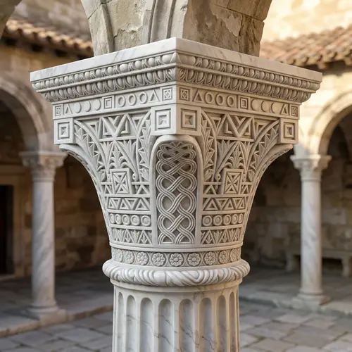 Geometric Roman Architecture Capital Design