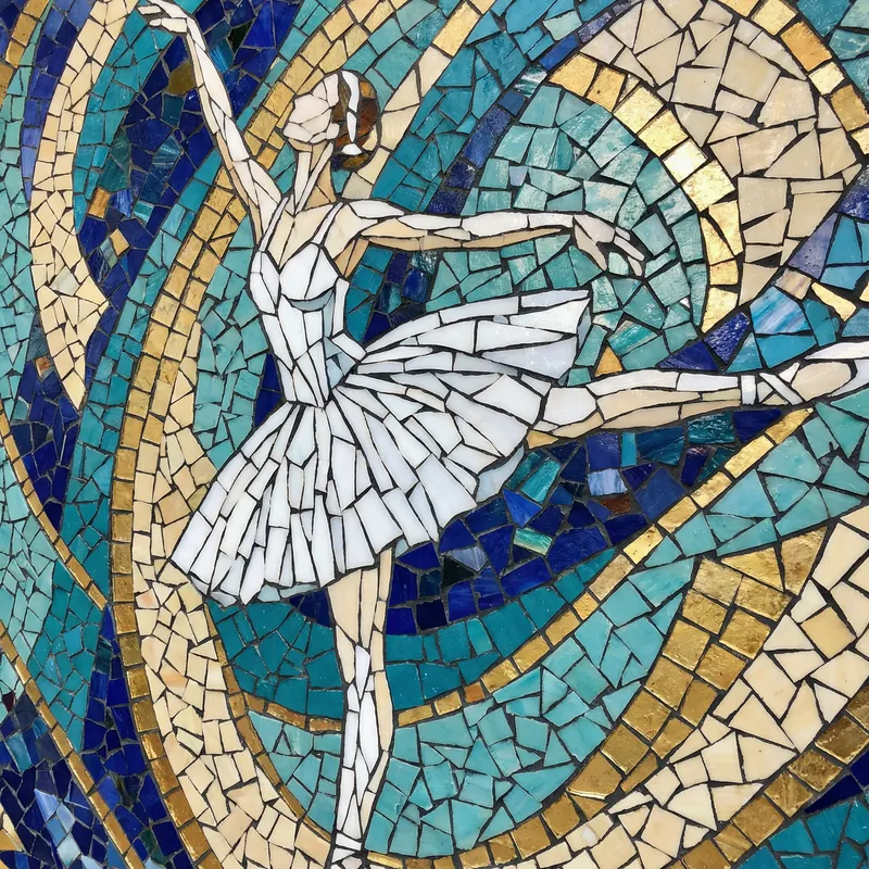 Stunning Mosaic Ballerina Art Inspired by Swan Lake