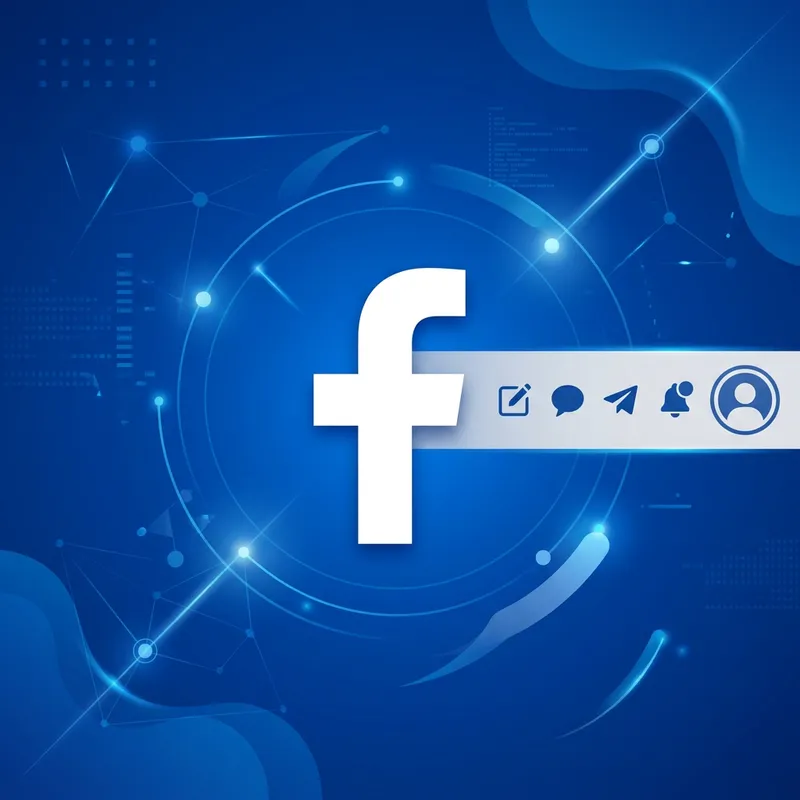 Facebook Platform Design | Blue 'F' Logo & Functionality Icons