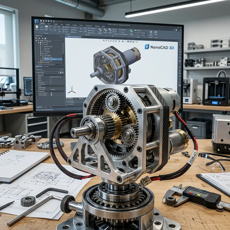 NanoCAD CAD Platform: Photorealistic 3D Mechanism