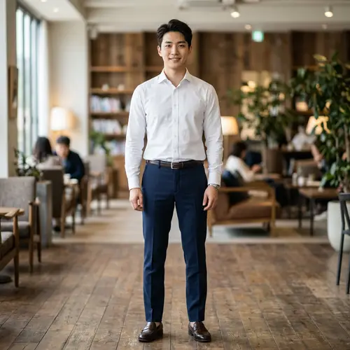 Stylish Korean Man in Classic White Shirt | Trendy Fashion Look