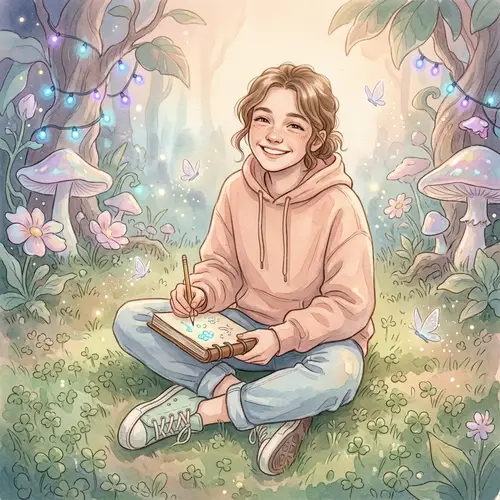 Young Teenager in Casual Outfit | Joyful and Lifelike Depiction