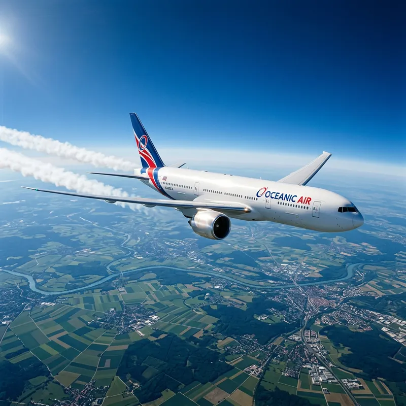 Airplane Flying in Clear Blue Sky Airplane Flying in Clear Blue Sky