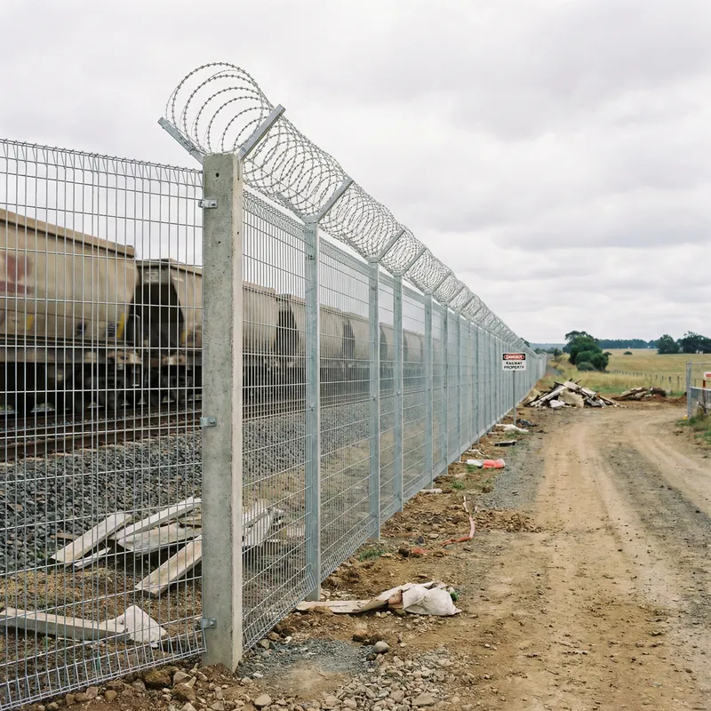 Final Fencing Work by Railway Track