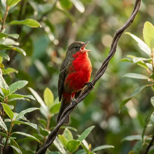 Redbelly Bird: Vibrant Red Underbelly | Nature Photography
