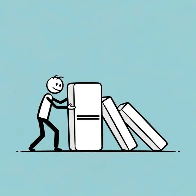 Stick Figure Lifting Domino - Simple Drawing