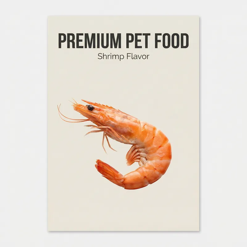 Minimalist Shrimp Flavor Pet Food Poster
