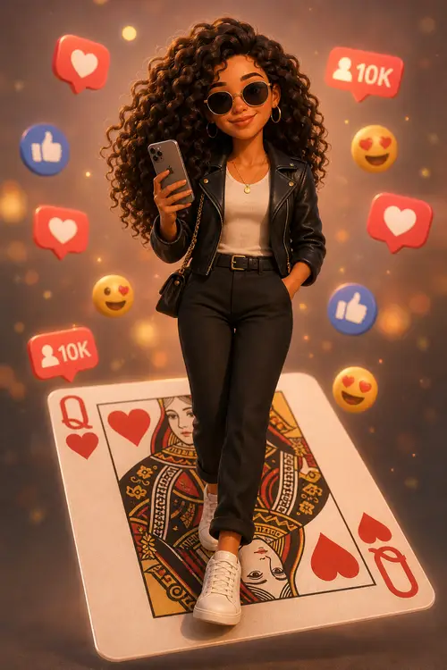 Confident Young Woman: Social Media Queen