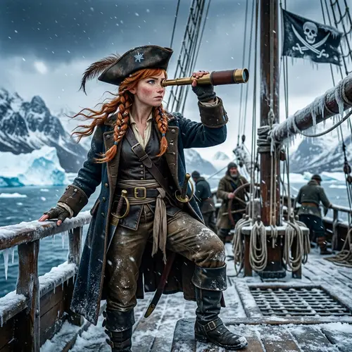 Pirate Inspired Character with Red Braided Hair | Frozen Theme