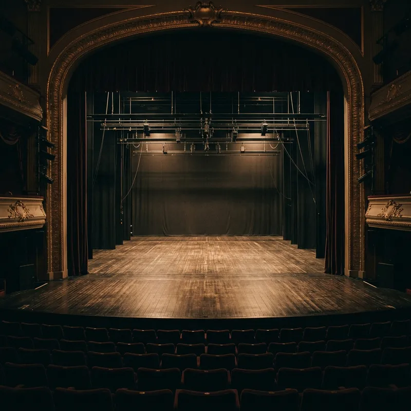 Empty Proscenium Stage with Soft Lighting