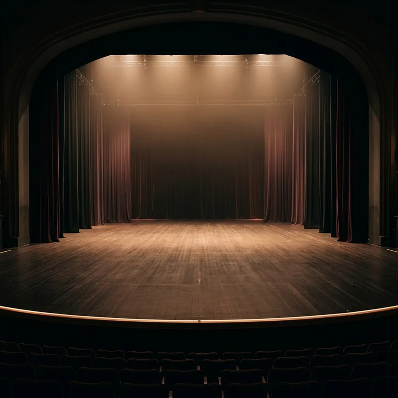 Empty Stage with Soft Lighting for Performers