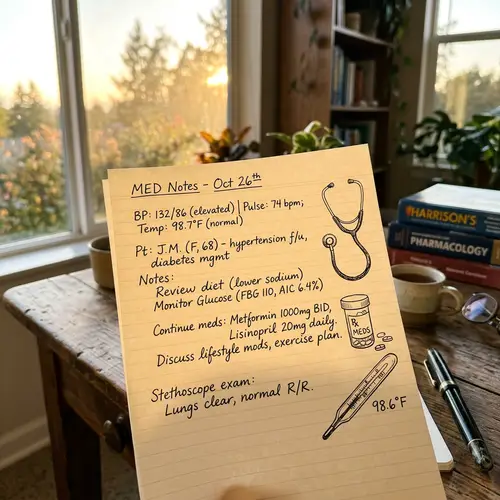 Handwritten Medical Notes & Drawings for Study