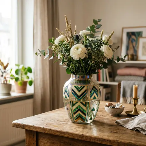 Chic Geometric Glass Vase for Elegant Interiors
