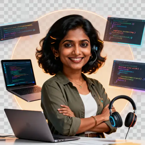 Confident South Asian Female Software Developer Avatar