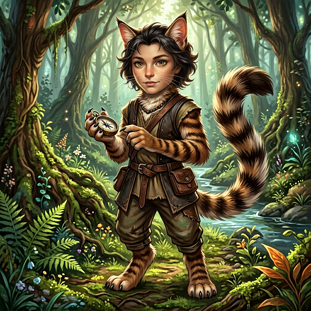 Human Cat Hybrid Drawing