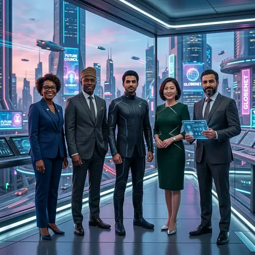 Diverse Nigerian Ministers in Futuristic Portrait