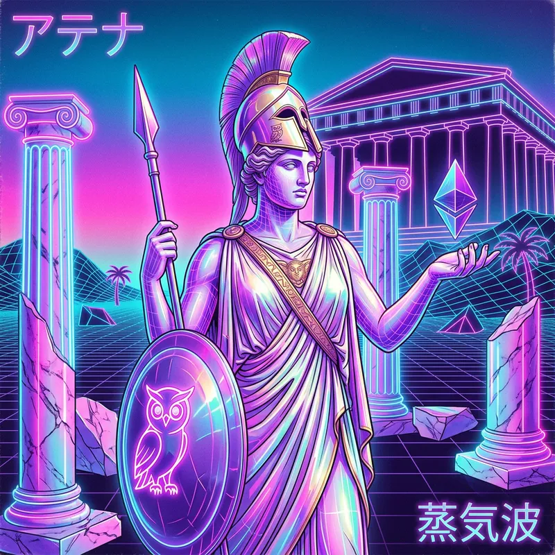 Athena Vaporwave: Modern Academic Art Style