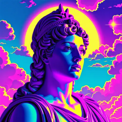 Athena Vaporwave: Modern Academic Art Style