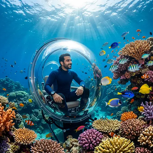 Underwater Bubble Scene with Middle-Eastern Person