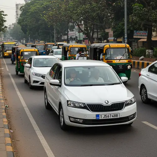 Chennai Road Scene: Skoda Rapid vs Honda City