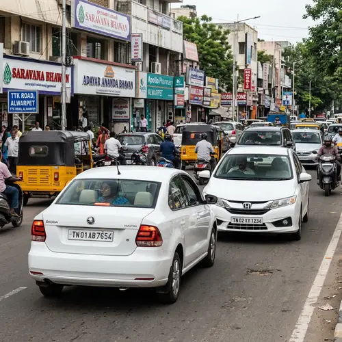 Chennai Road Scene: Skoda Rapid vs Honda City
