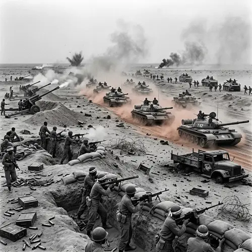 Iran-Iraq War: Historical Clash of Armies in Desert Setting