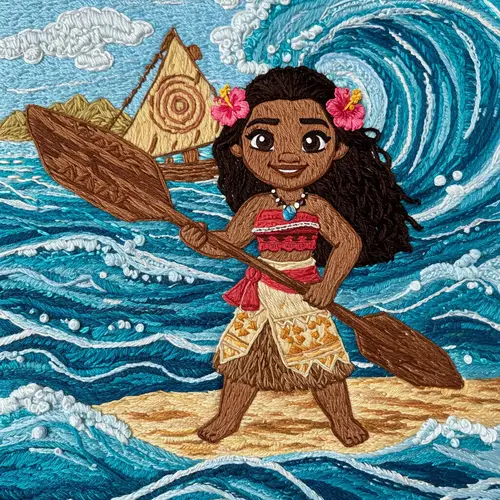 3D Pixar Stitch with Moana Art