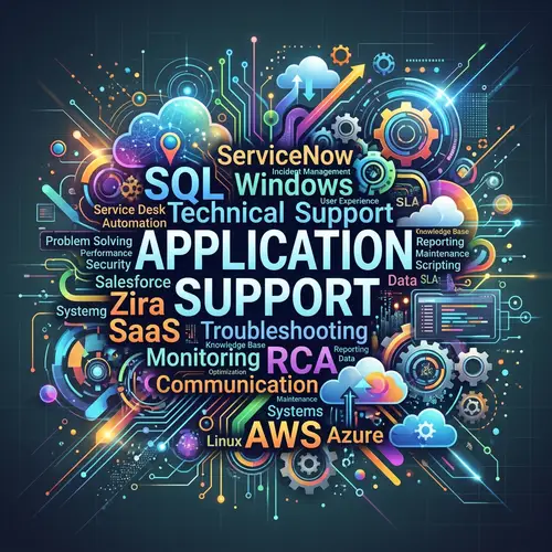 Dynamic Application Support Word Cloud Graphic Design