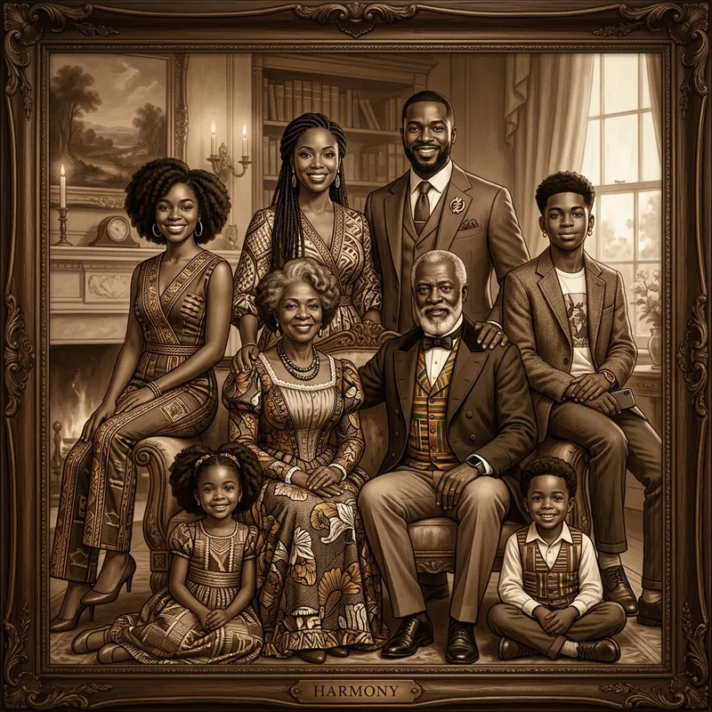 Timeless Multigenerational Black Family Portrait in 21st-Century Culture