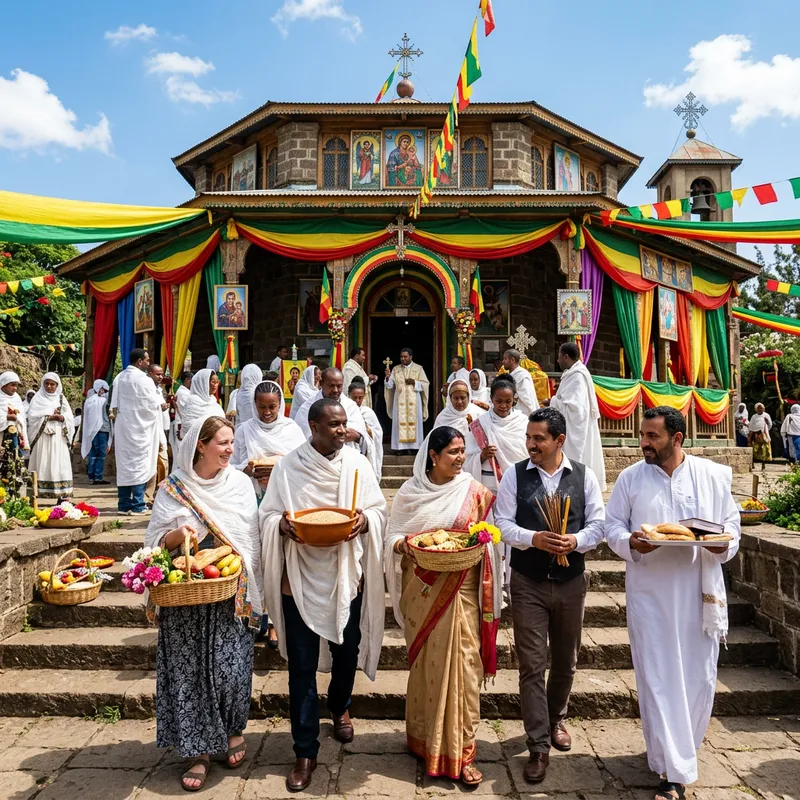 Ethiopian Church Tithes: Diverse Community Gathering Ethiopian Church Tithes: Diverse Community Gathering