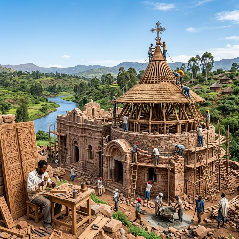 Ethiopian Monolithic Church Construction - Artisans at Work Ethiopian Monolithic Church Construction - Artisans at Work