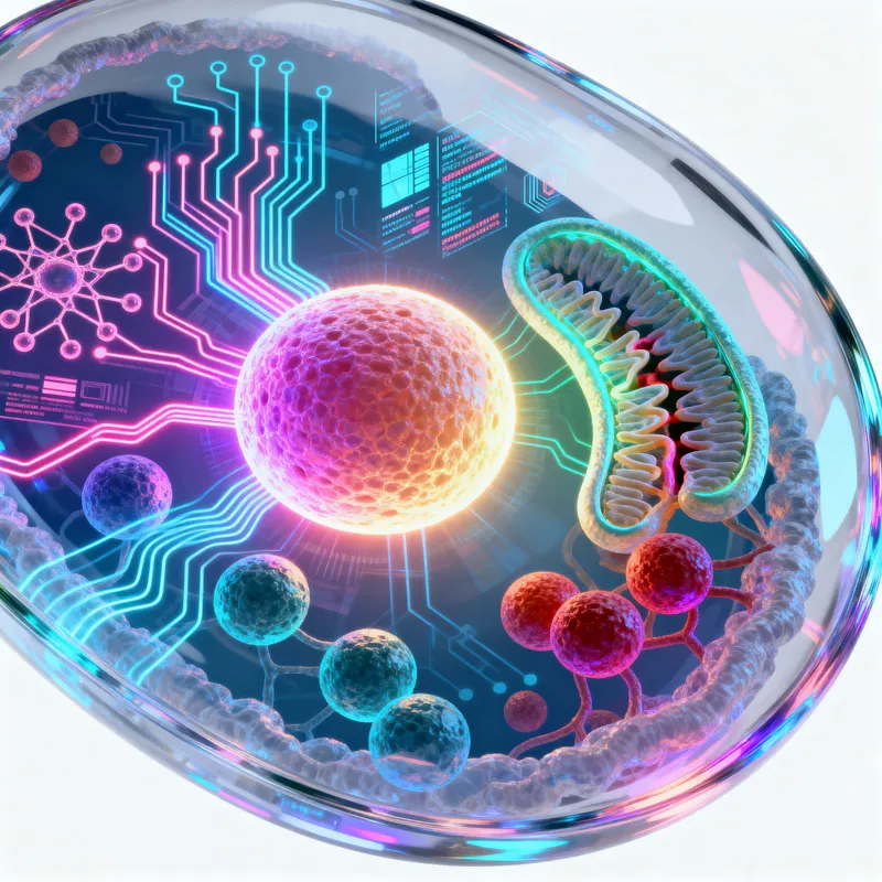 Futuristic Virtual Cell Concept Illustration