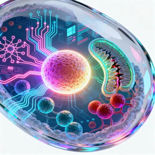 Futuristic Virtual Cell Concept Illustration