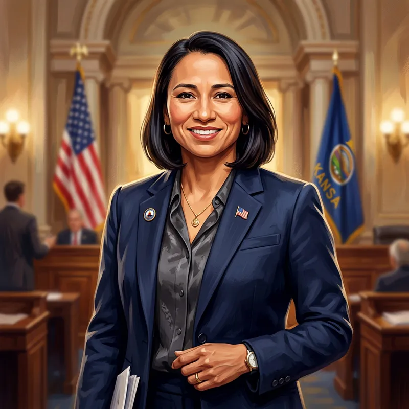 Digital Art Portrait of Sharice Davids in Formal Suit Digital Art Portrait of Sharice Davids in Formal Suit