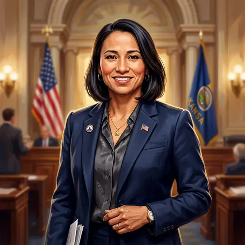 Digital Art Portrait of Sharice Davids in Formal Suit