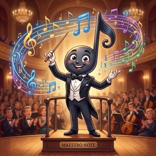 Creative Cartoon Music Note Conductor Design