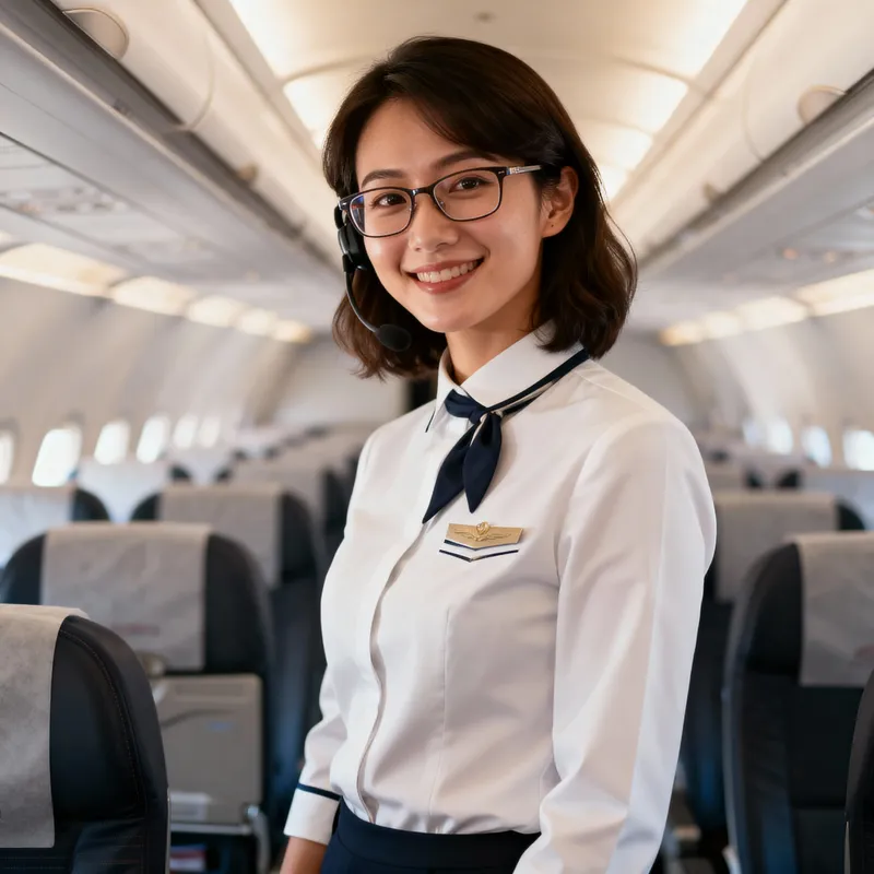 Flight Attendant Ready to Assist Passengers Flight Attendant Ready to Assist Passengers