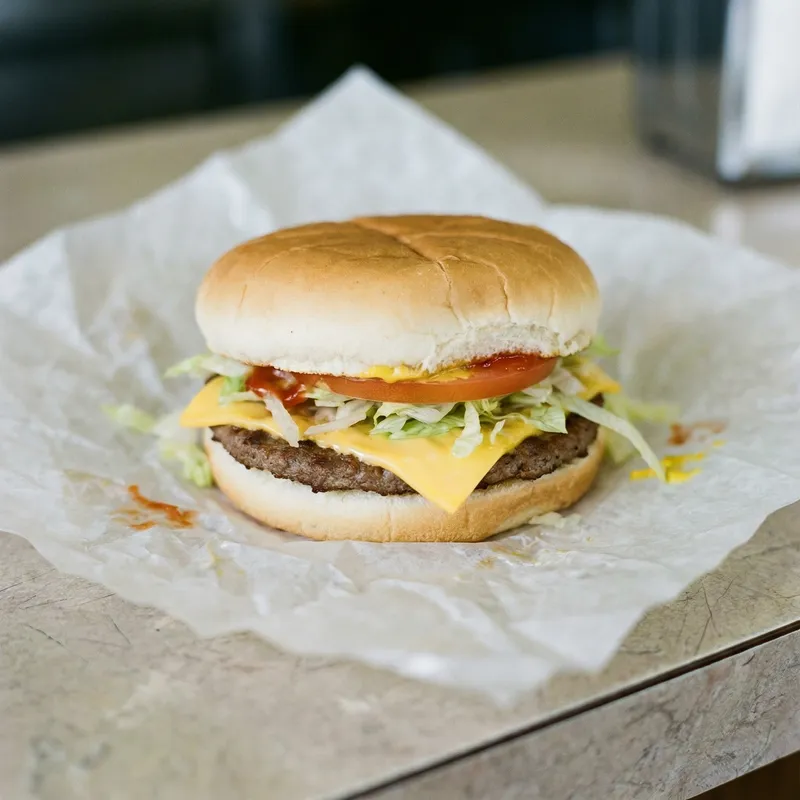 Value Burger: Juicy Patty with Cheese, Lettuce & Tomato - Only $1