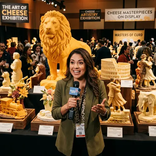 Unique Cheese Statue Exhibition - Culinary Artistry Showcase