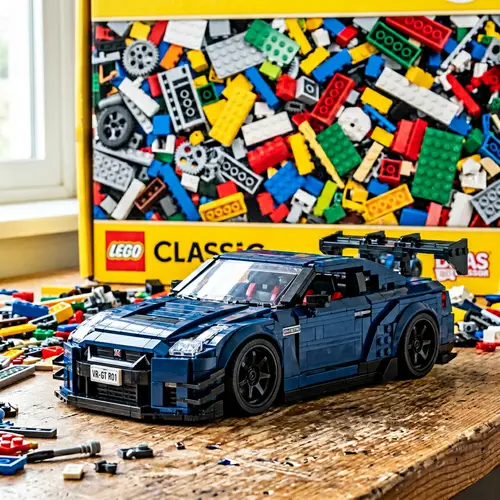 Blue Nissan GTR Lego Model with Varis Body Kit