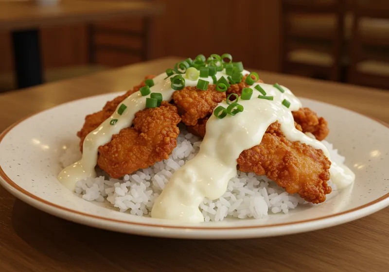 Thai Chicken Fried Rice with White Sauce Recipe