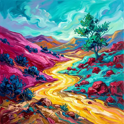 Vibrant Abstract Landscapes in Stunning Colors