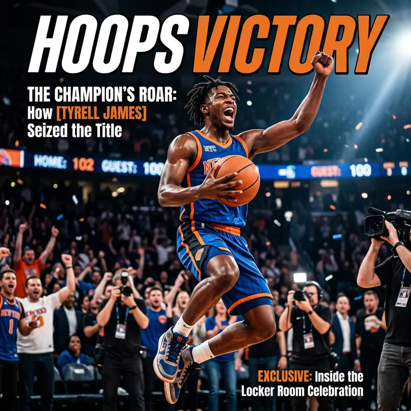 Triumphant Basketball Player in Action - Sports Magazine Cover Shot Triumphant Basketball Player in Action - Sports Magazine Cover Shot